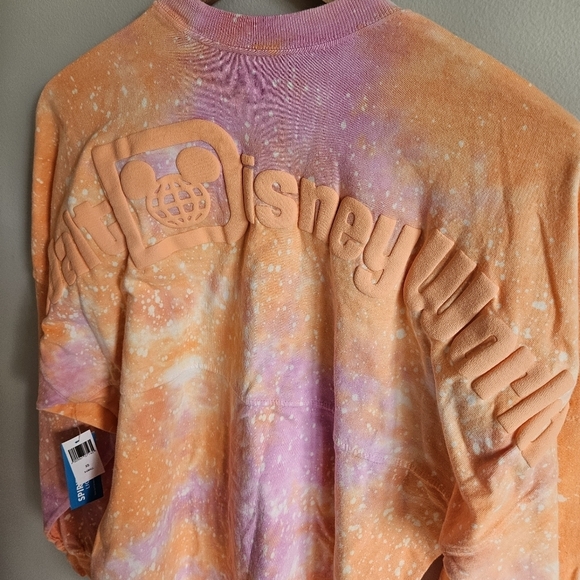 Disney 2024 Disney Parks Peach Pink Tie Dyed Lightweight Spirit Jersey NWT - Picture 5 of 7